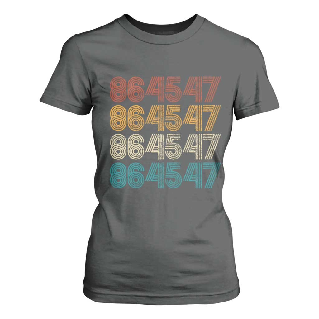 Funny Vintage 80s Style 86 45 47 Retro Stripes T Shirt For Women TS11 Dark Heather Print Your Wear