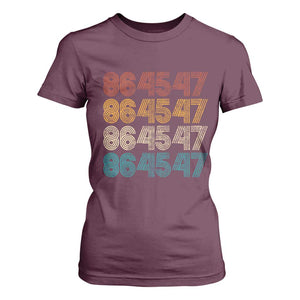 Funny Vintage 80s Style 86 45 47 Retro Stripes T Shirt For Women TS11 Maroon Print Your Wear
