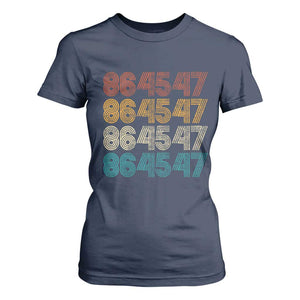 Funny Vintage 80s Style 86 45 47 Retro Stripes T Shirt For Women TS11 Navy Print Your Wear