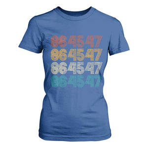Funny Vintage 80s Style 86 45 47 Retro Stripes T Shirt For Women TS11 Royal Blue Print Your Wear