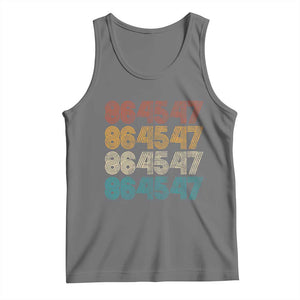 Funny Vintage 80s Style 86 45 47 Retro Stripes Tank Top TS11 Black Heather Print Your Wear