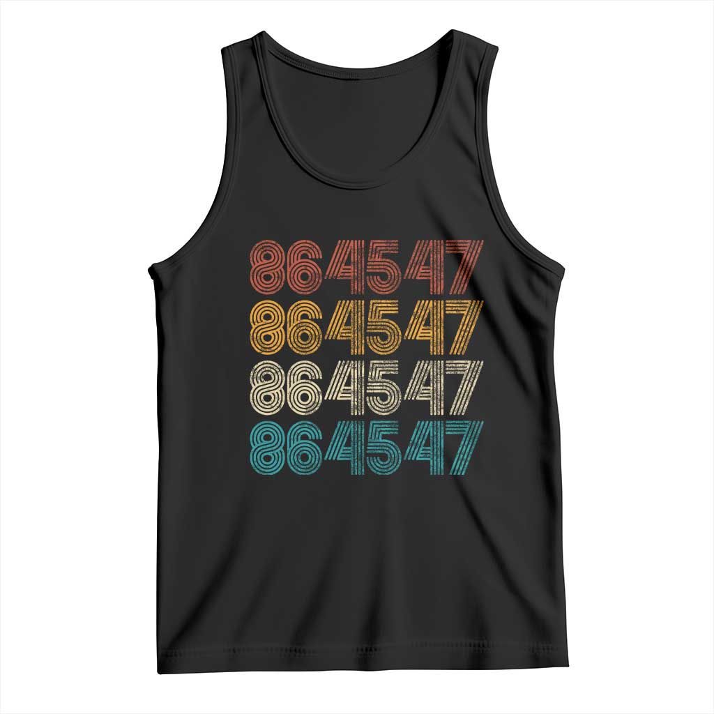 Funny Vintage 80s Style 86 45 47 Retro Stripes Tank Top TS11 Black Print Your Wear