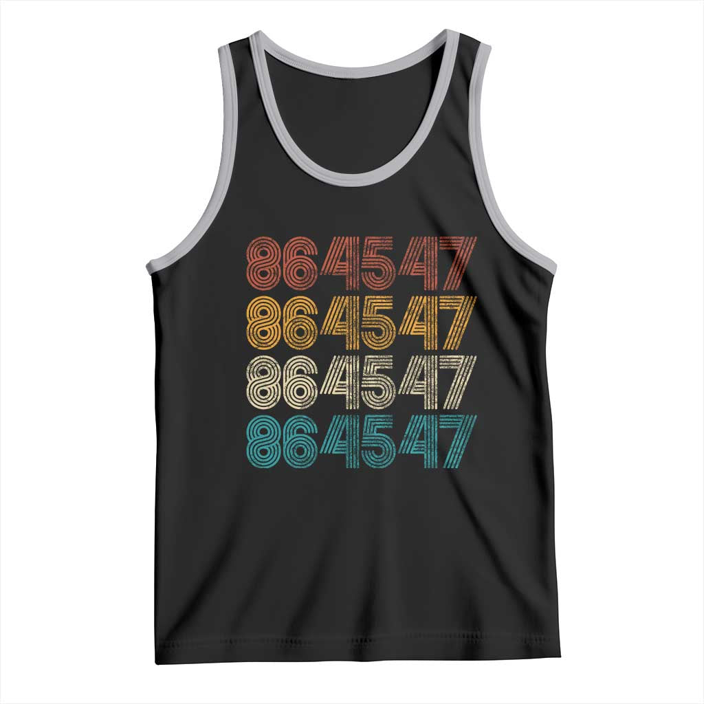 Funny Vintage 80s Style 86 45 47 Retro Stripes Tank Top TS11 Black Athletic Heather Print Your Wear