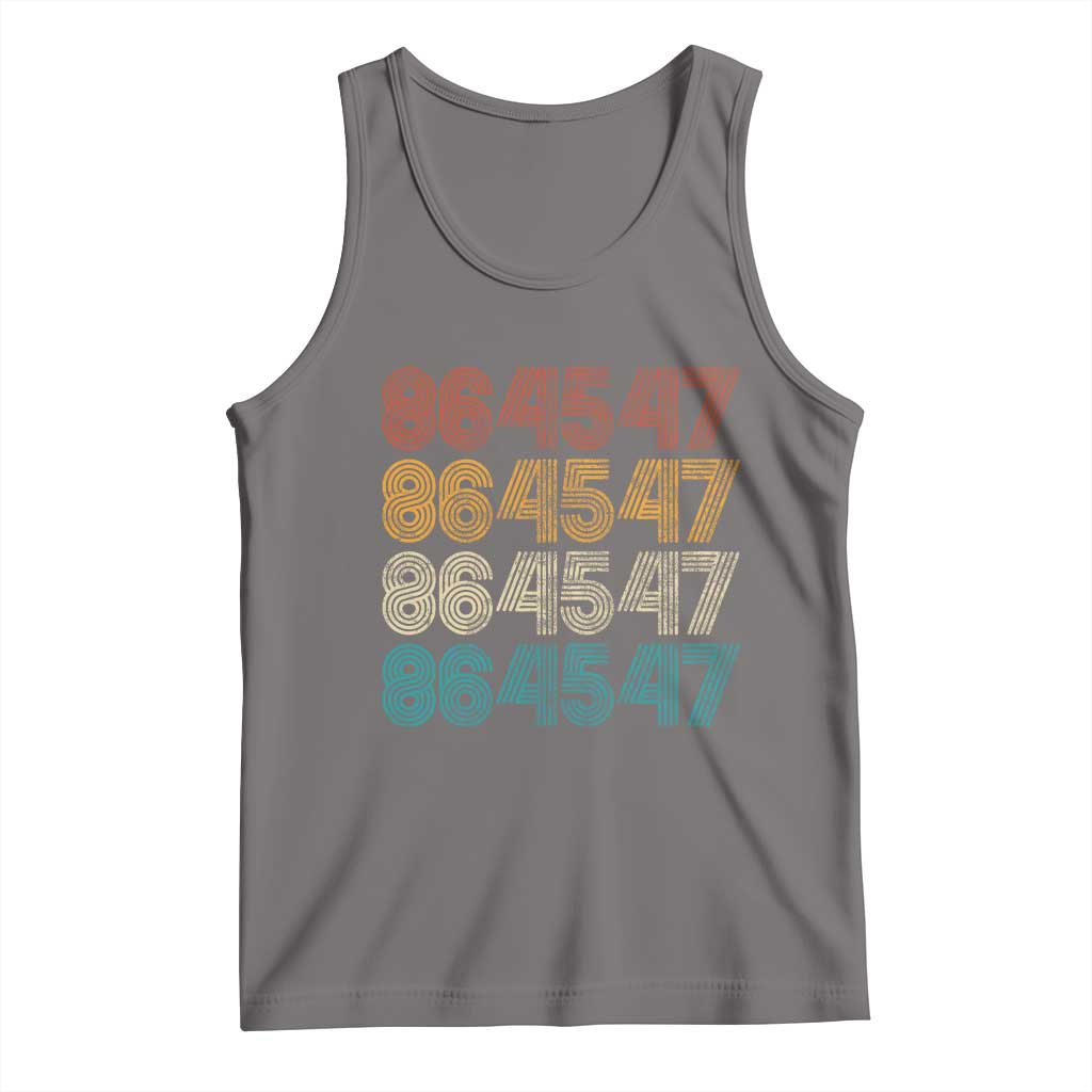 Funny Vintage 80s Style 86 45 47 Retro Stripes Tank Top TS11 Deep Heather Print Your Wear