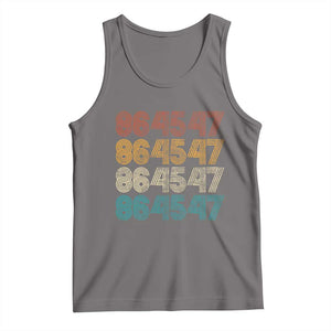 Funny Vintage 80s Style 86 45 47 Retro Stripes Tank Top TS11 Deep Heather Print Your Wear