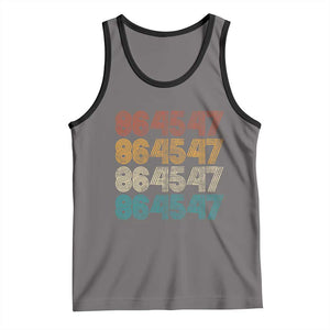 Funny Vintage 80s Style 86 45 47 Retro Stripes Tank Top TS11 Deep Heather Black Print Your Wear