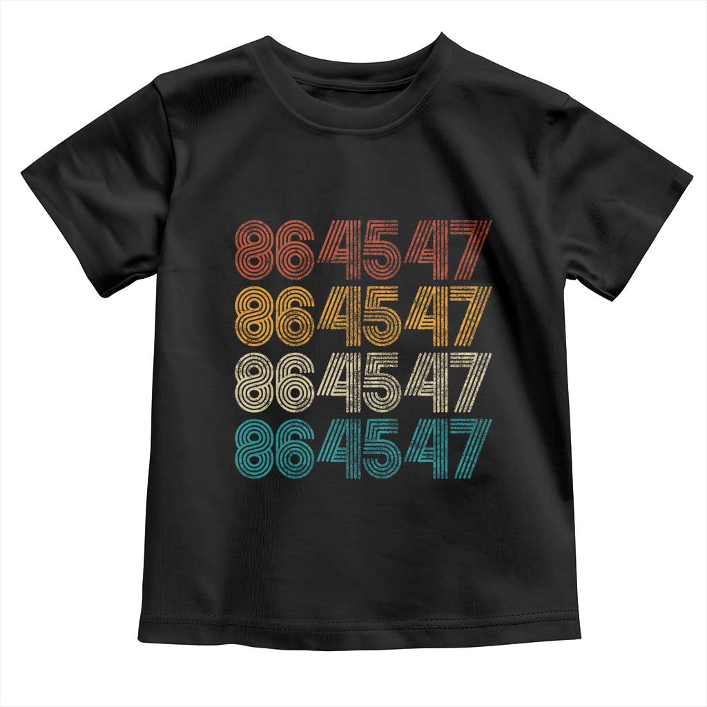 Funny Vintage 80s Style 86 45 47 Retro Stripes Toddler T Shirt TS11 Black Print Your Wear