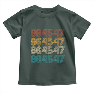 Funny Vintage 80s Style 86 45 47 Retro Stripes Toddler T Shirt TS11 Dark Forest Green Print Your Wear