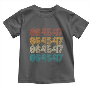 Funny Vintage 80s Style 86 45 47 Retro Stripes Toddler T Shirt TS11 Dark Heather Print Your Wear
