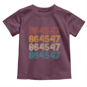 Funny Vintage 80s Style 86 45 47 Retro Stripes Toddler T Shirt TS11 Maroon Print Your Wear