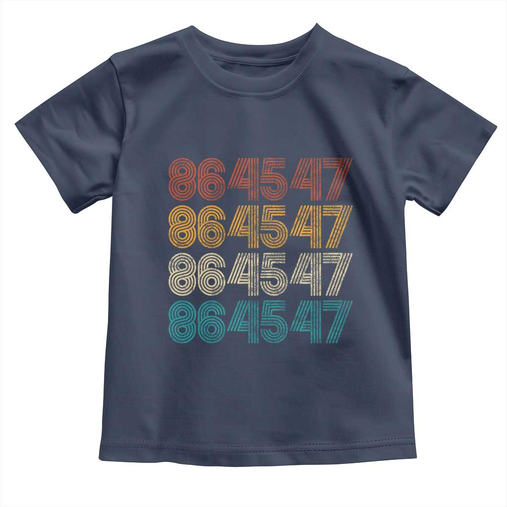 Funny Vintage 80s Style 86 45 47 Retro Stripes Toddler T Shirt TS11 Navy Print Your Wear