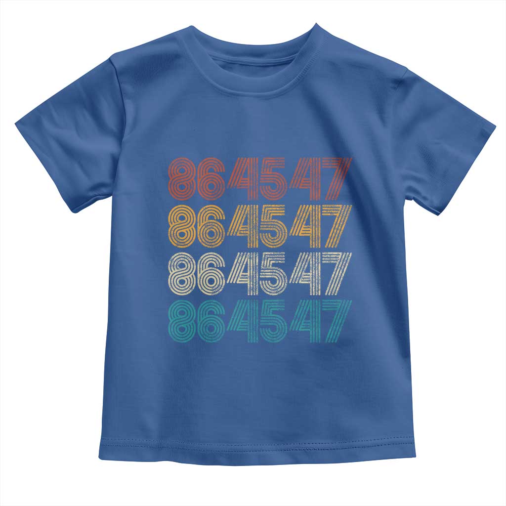 Funny Vintage 80s Style 86 45 47 Retro Stripes Toddler T Shirt TS11 Royal Blue Print Your Wear