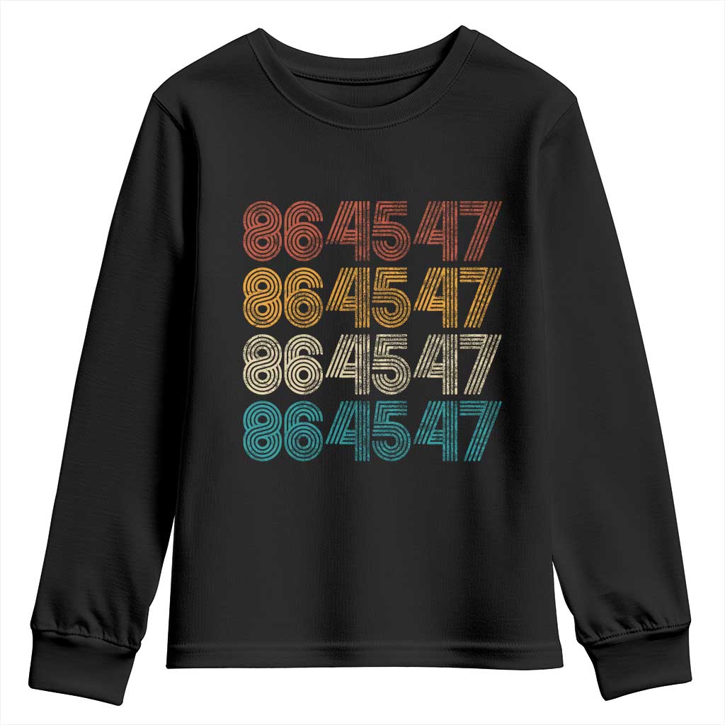 Funny Vintage 80s Style 86 45 47 Retro Stripes Youth Sweatshirt TS11 Black Print Your Wear