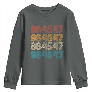 Funny Vintage 80s Style 86 45 47 Retro Stripes Youth Sweatshirt TS11 Dark Heather Print Your Wear