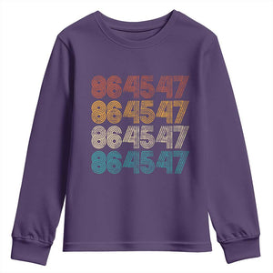 Funny Vintage 80s Style 86 45 47 Retro Stripes Youth Sweatshirt TS11 Purple Print Your Wear