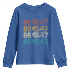 Funny Vintage 80s Style 86 45 47 Retro Stripes Youth Sweatshirt TS11 Royal Blue Print Your Wear