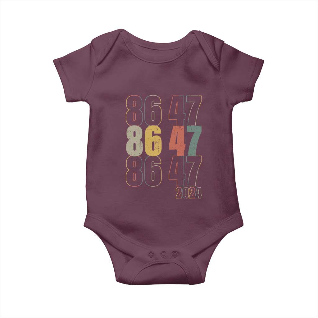Funny Vintage 80s Style 86 47 2024 Retro Baby Onesie TS11 Maroon Print Your Wear