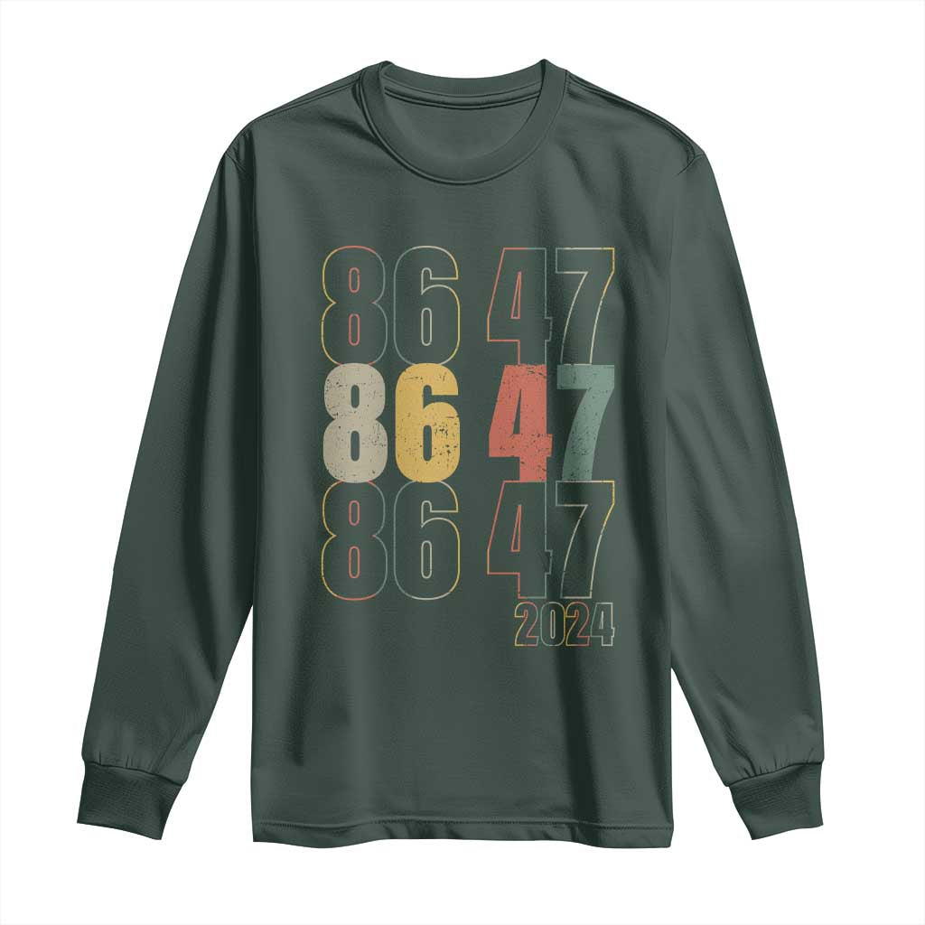 Funny Vintage 80s Style 86 47 2024 Retro Long Sleeve Shirt TS11 Dark Forest Green Print Your Wear