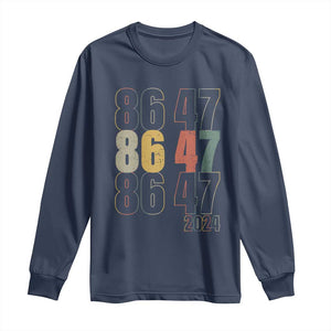 Funny Vintage 80s Style 86 47 2024 Retro Long Sleeve Shirt TS11 Navy Print Your Wear