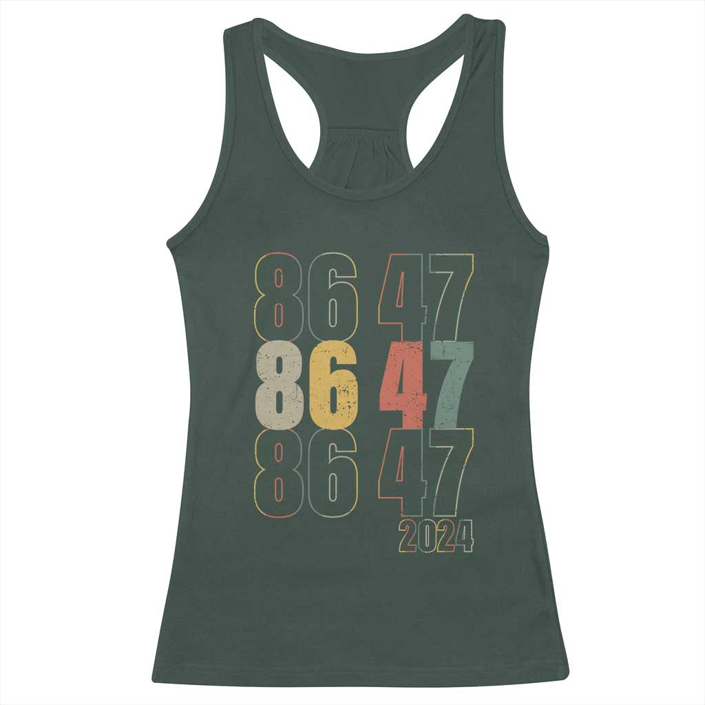 Funny Vintage 80s Style 86 47 2024 Retro Racerback Tank Top TS11 Dark Forest Green Print Your Wear