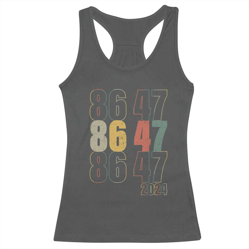 Funny Vintage 80s Style 86 47 2024 Retro Racerback Tank Top TS11 Dark Heather Print Your Wear