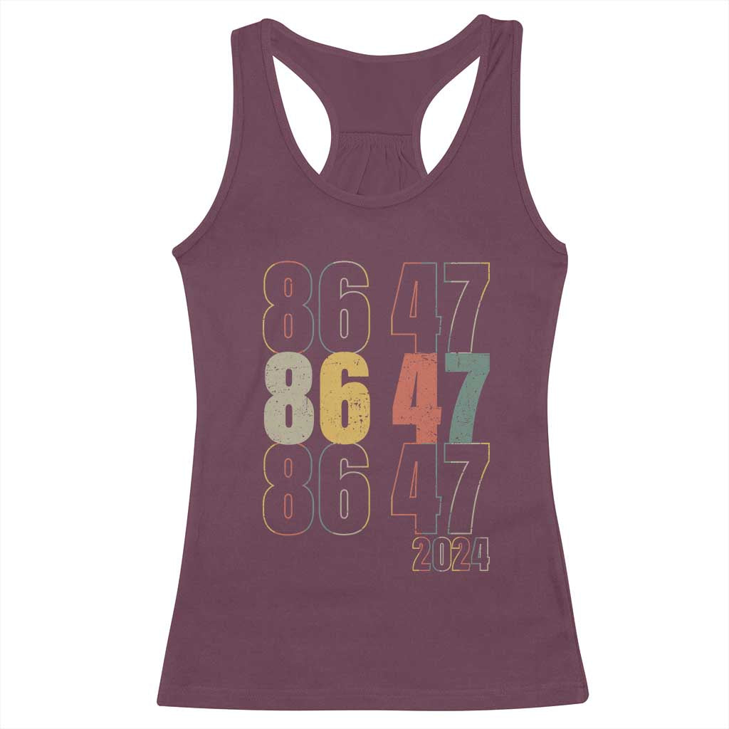 Funny Vintage 80s Style 86 47 2024 Retro Racerback Tank Top TS11 Maroon Print Your Wear