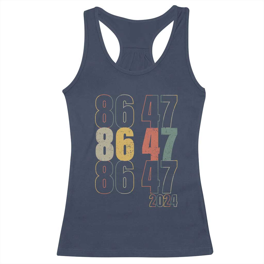 Funny Vintage 80s Style 86 47 2024 Retro Racerback Tank Top TS11 Navy Print Your Wear
