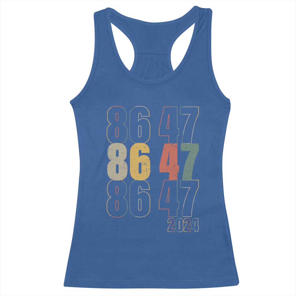 Funny Vintage 80s Style 86 47 2024 Retro Racerback Tank Top TS11 Royal Blue Print Your Wear