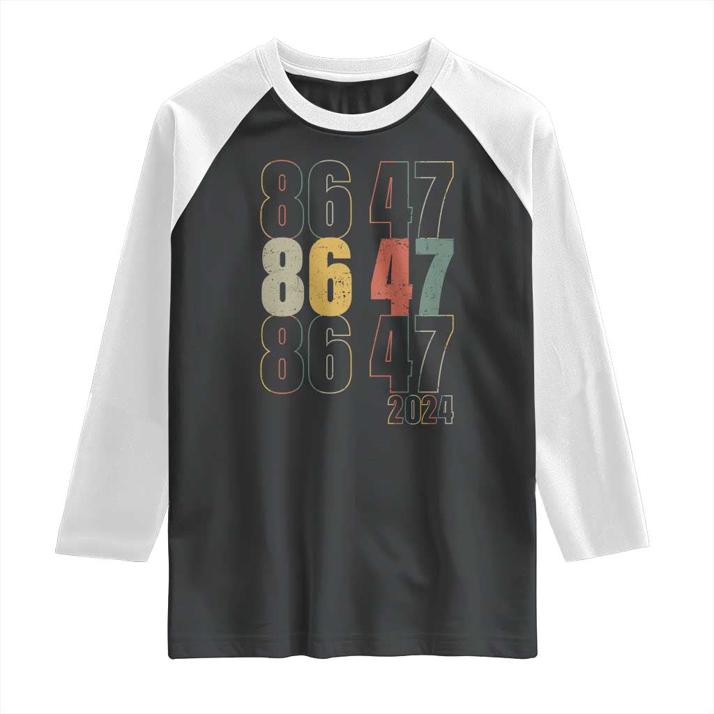 Funny Vintage 80s Style 86 47 2024 Retro Raglan Shirt TS11 Black White Print Your Wear