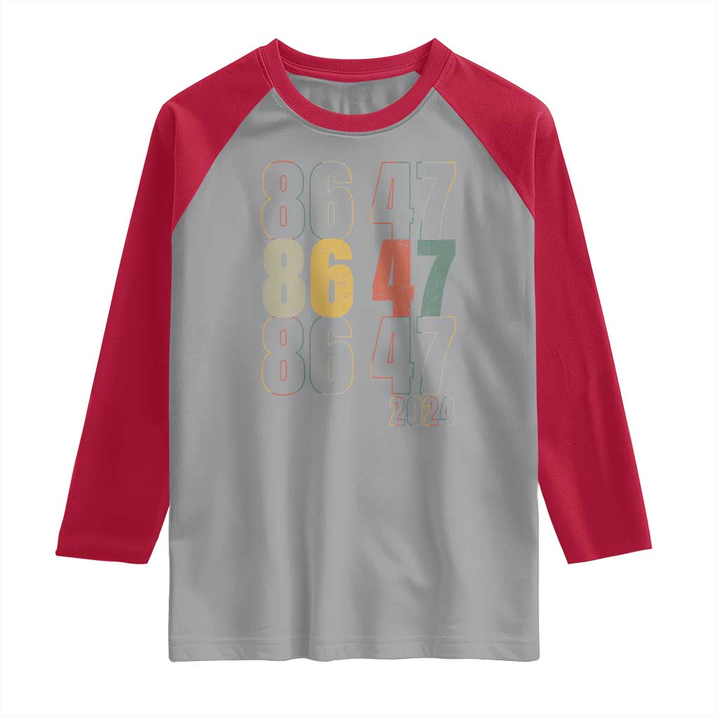 Funny Vintage 80s Style 86 47 2024 Retro Raglan Shirt TS11 Sport Gray Red Print Your Wear