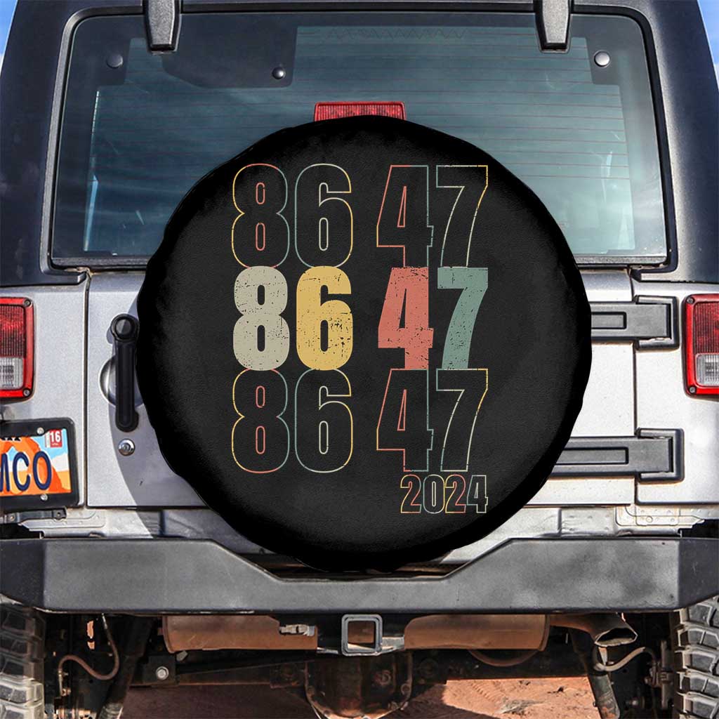 Funny Vintage 80s Style 86 47 2024 Retro Spare Tire Cover TS11 No hole Black Print Your Wear