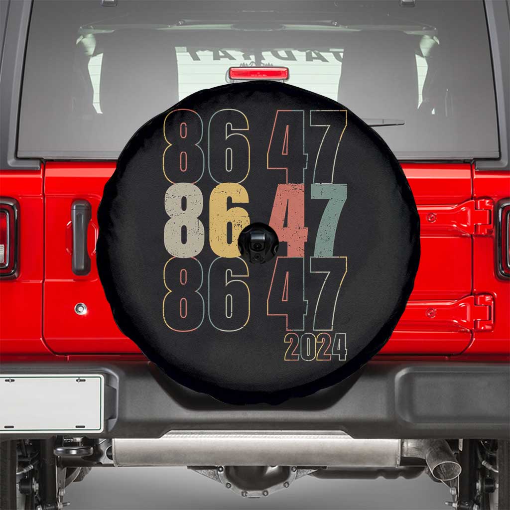 Funny Vintage 80s Style 86 47 2024 Retro Spare Tire Cover TS11 Black Print Your Wear