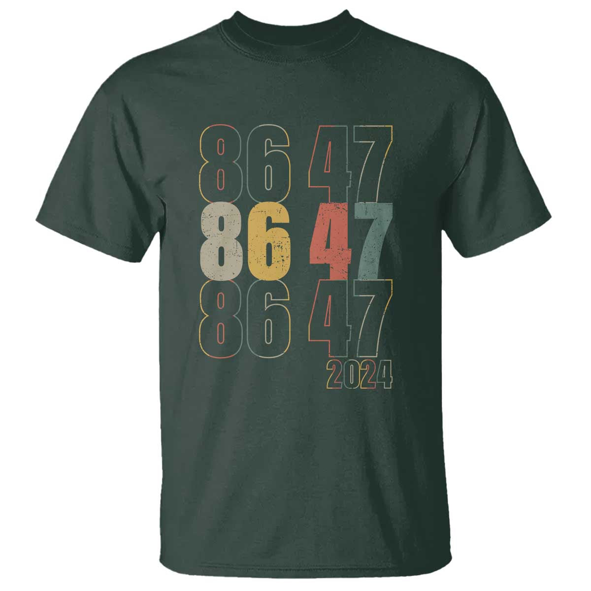 Funny Vintage 80s Style 86 47 2024 Retro T Shirt TS11 Dark Forest Green Print Your Wear
