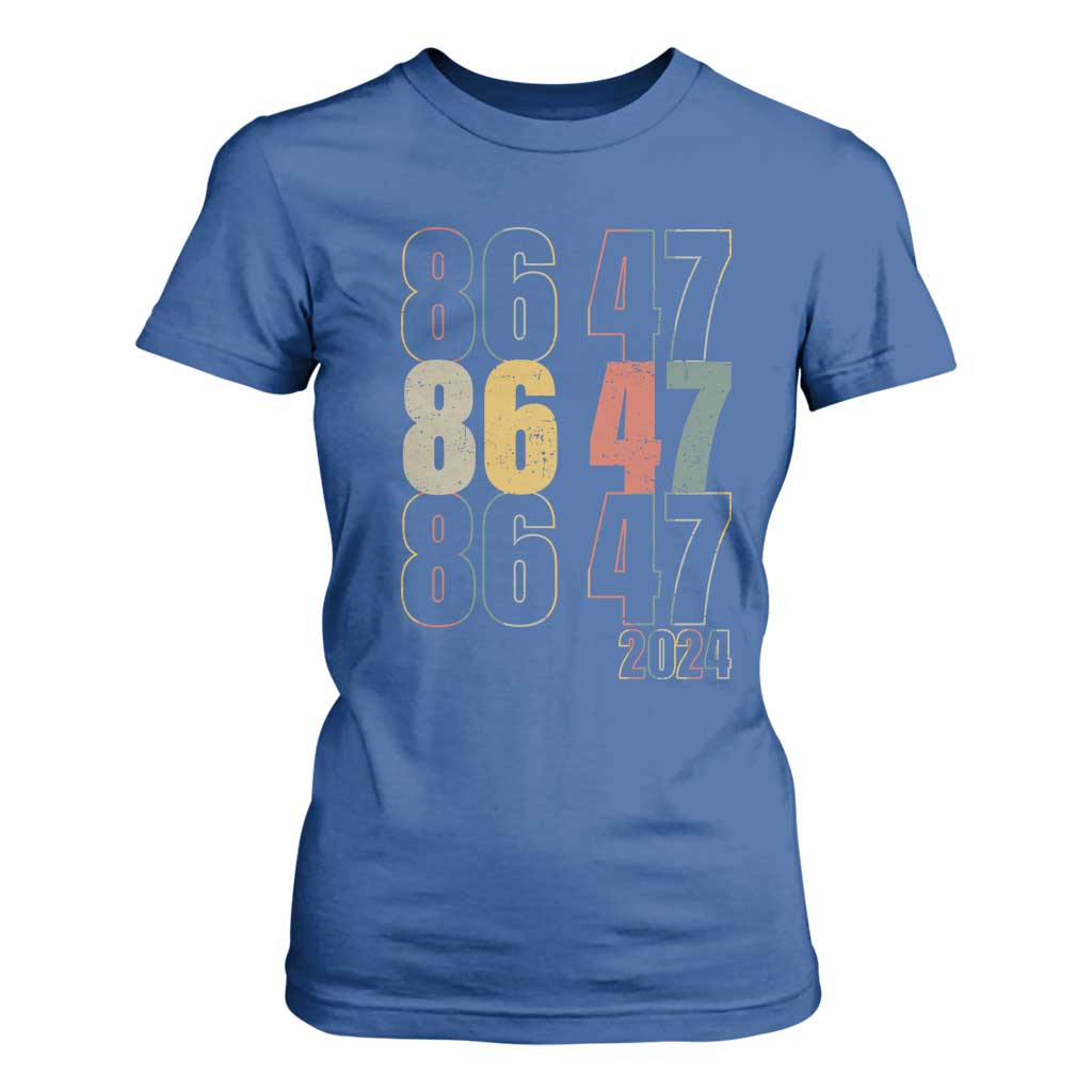 Funny Vintage 80s Style 86 47 2024 Retro T Shirt For Women TS11 Royal Blue Print Your Wear