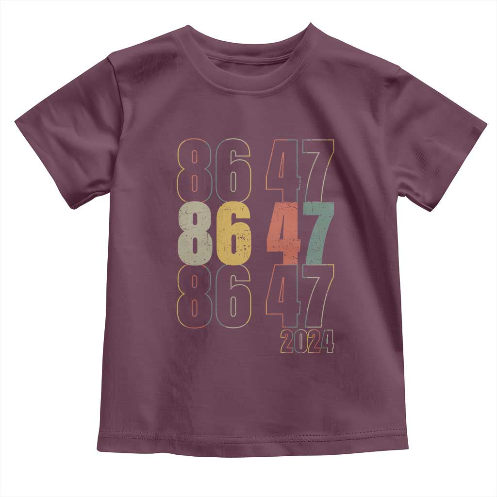Funny Vintage 80s Style 86 47 2024 Retro Toddler T Shirt TS11 Maroon Print Your Wear