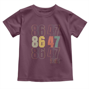 Funny Vintage 80s Style 86 47 2024 Retro Toddler T Shirt TS11 Maroon Print Your Wear