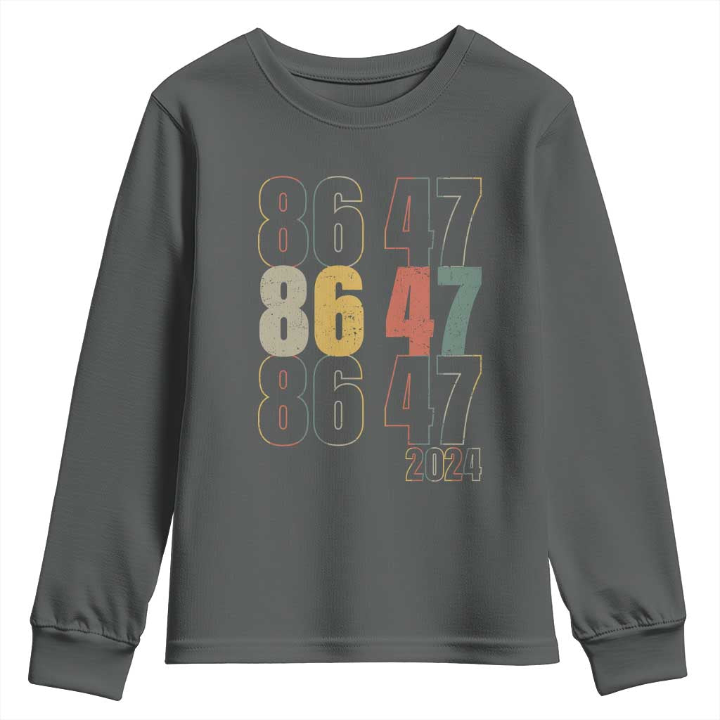 Funny Vintage 80s Style 86 47 2024 Retro Youth Sweatshirt TS11 Dark Heather Print Your Wear