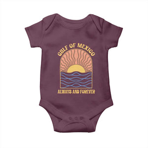Gulf Of Mexico Always And Forever Baby Onesie Retro Beach Sunset TS11 Maroon Print Your Wear