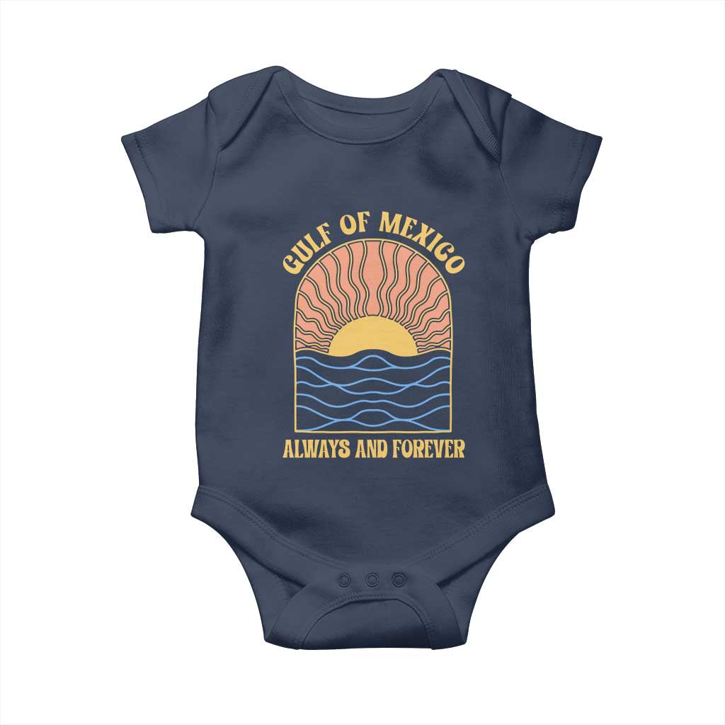 Gulf Of Mexico Always And Forever Baby Onesie Retro Beach Sunset TS11 Navy Print Your Wear