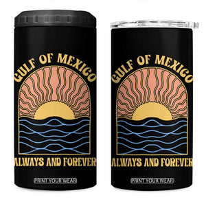 Gulf Of Mexico Always And Forever 4 in 1 Can Cooler Tumbler Retro Beach Sunset TS11 One Size: 16 oz Black Print Your Wear