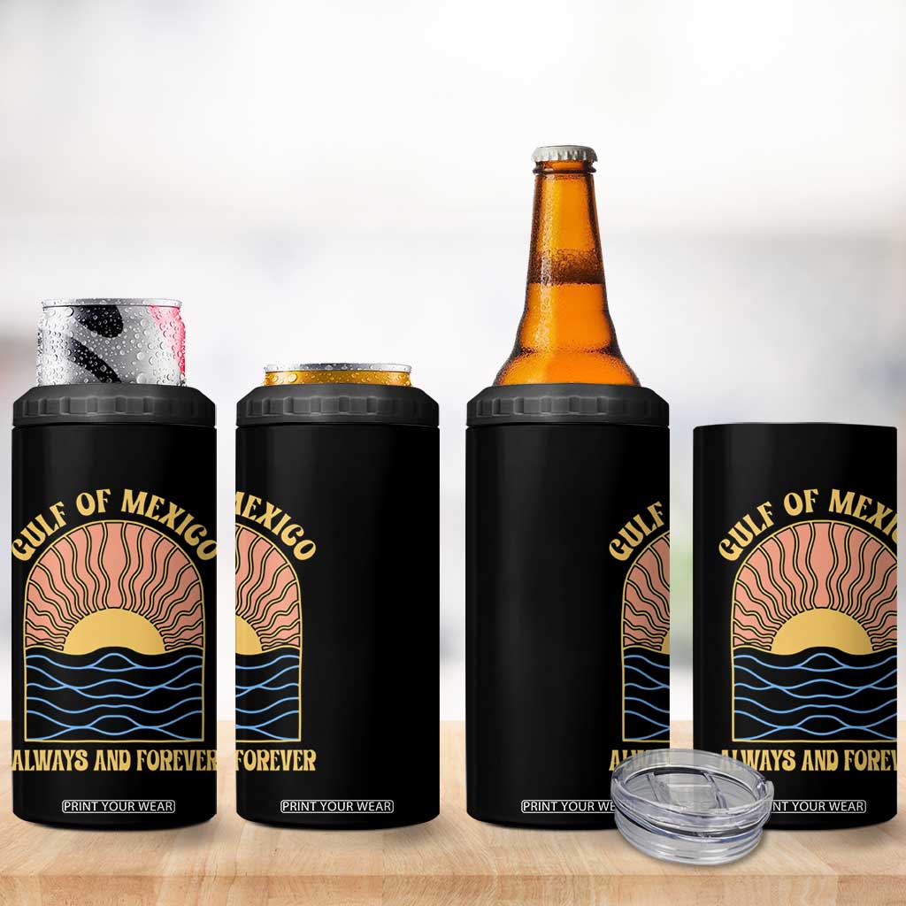 Gulf Of Mexico Always And Forever 4 in 1 Can Cooler Tumbler Retro Beach Sunset TS11 Print Your Wear