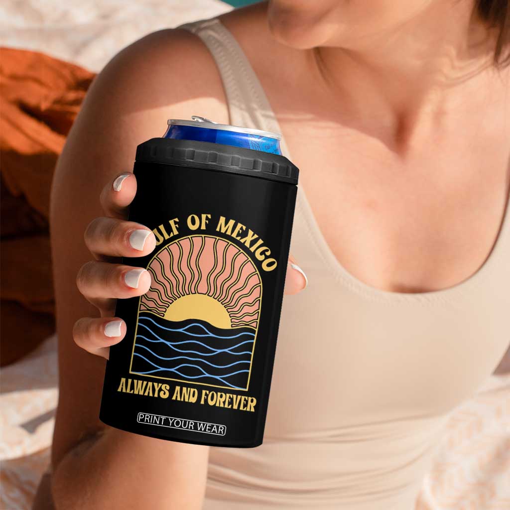 Gulf Of Mexico Always And Forever 4 in 1 Can Cooler Tumbler Retro Beach Sunset TS11 Print Your Wear