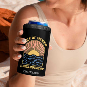 Gulf Of Mexico Always And Forever 4 in 1 Can Cooler Tumbler Retro Beach Sunset TS11 Print Your Wear
