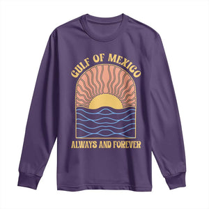 Gulf Of Mexico Always And Forever Long Sleeve Shirt Retro Beach Sunset TS11 Purple Print Your Wear