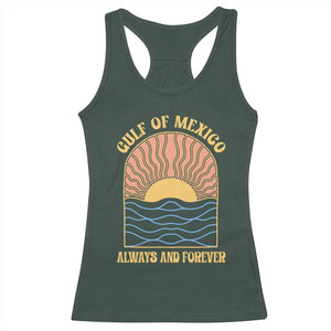 Gulf Of Mexico Always And Forever Racerback Tank Top Retro Beach Sunset TS11 Dark Forest Green Print Your Wear