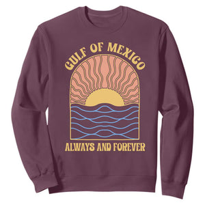 Gulf Of Mexico Always And Forever Sweatshirt Retro Beach Sunset TS11 Maroon Print Your Wear