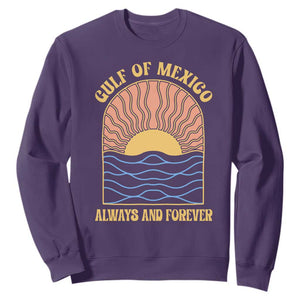 Gulf Of Mexico Always And Forever Sweatshirt Retro Beach Sunset TS11 Purple Print Your Wear