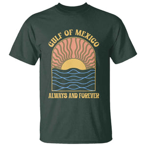 Gulf Of Mexico Always And Forever T Shirt Retro Beach Sunset TS11 Dark Forest Green Print Your Wear