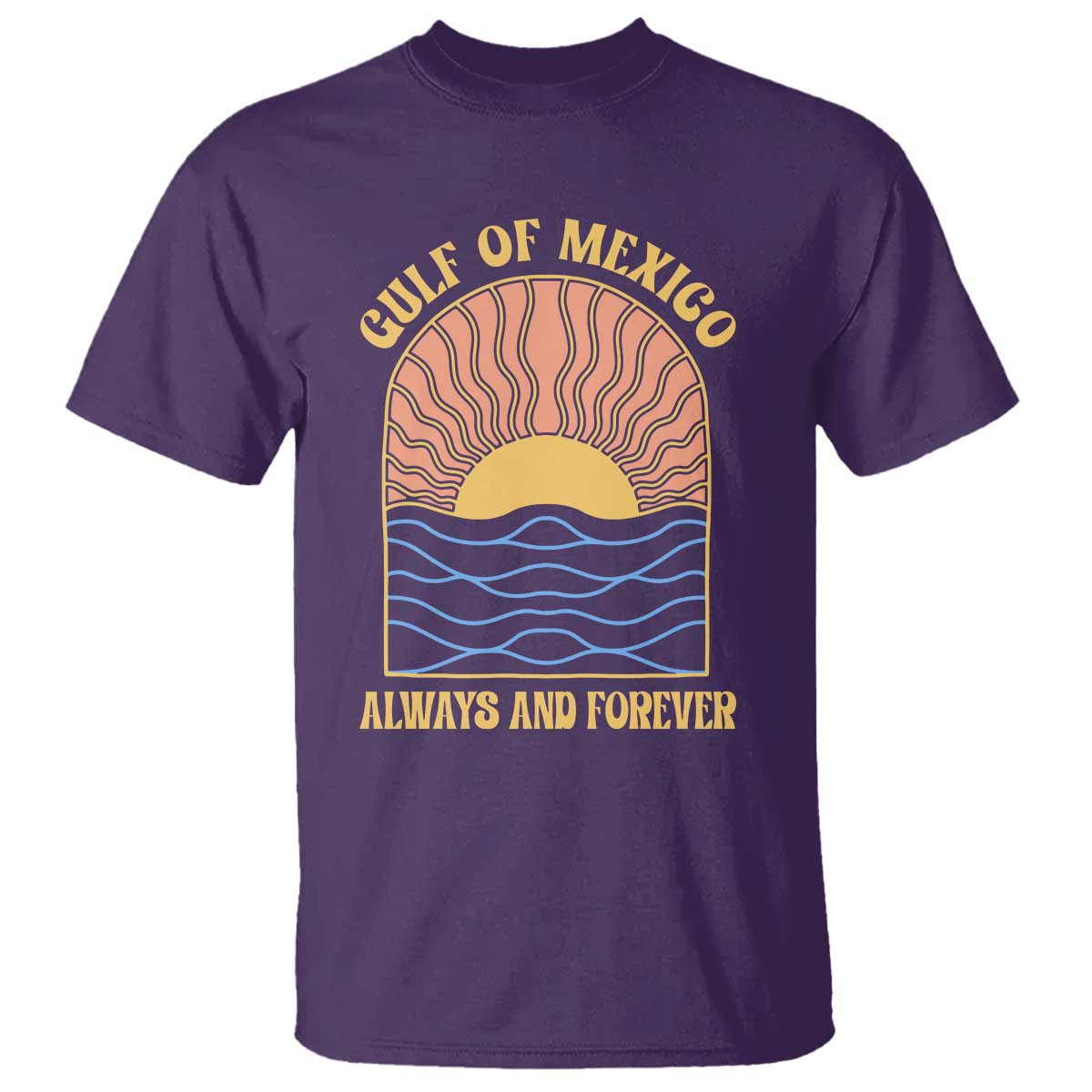 Gulf Of Mexico Always And Forever T Shirt Retro Beach Sunset TS11 Purple Print Your Wear