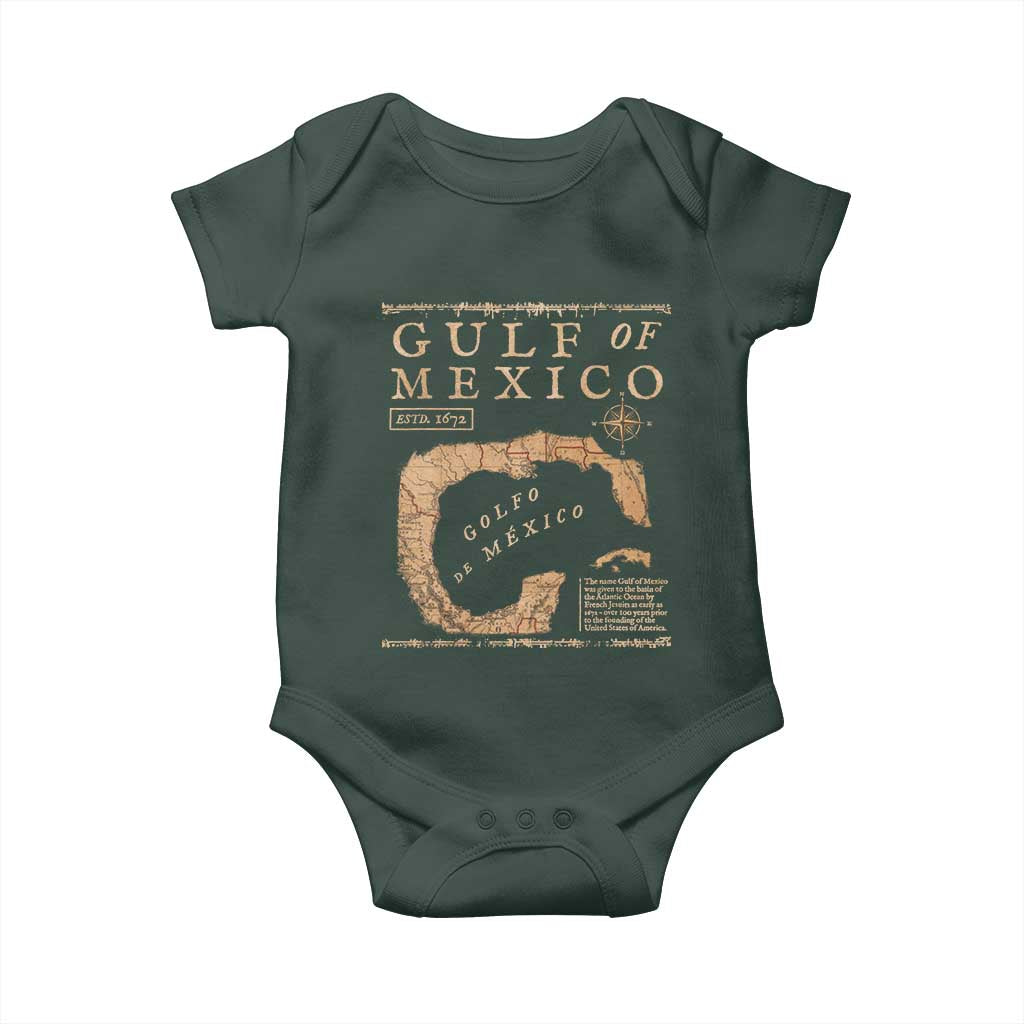 Gulf Of Mexico ESTD 1672 Baby Onesie Vintage Map TS11 Print Your Wear